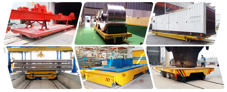 45MT Cable Reel Powered Industrial Motorized Transfer Trolley with Lifting Deck