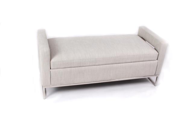 wholesale home furniture mental stainless steel folding ottoman storage seating