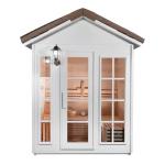 Garden Traditional Steam Sauna Room , Canadian Hemlock Barrel Outdoor Sauna