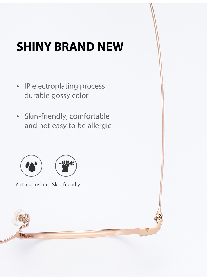 Optical Flexible Titanium Frame Glasses With Transparent Lenses