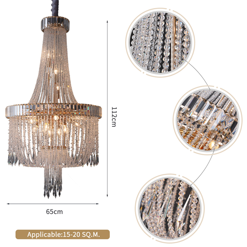 Led Crystal Chandelier Modern Living Room Hanging Lamp Luxury french empire crystal chandelier(WH-CY-245)