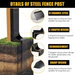 Fence Post Repair Kit, Steel Fence Post Repair Stakes, Fence Post Anchor for
