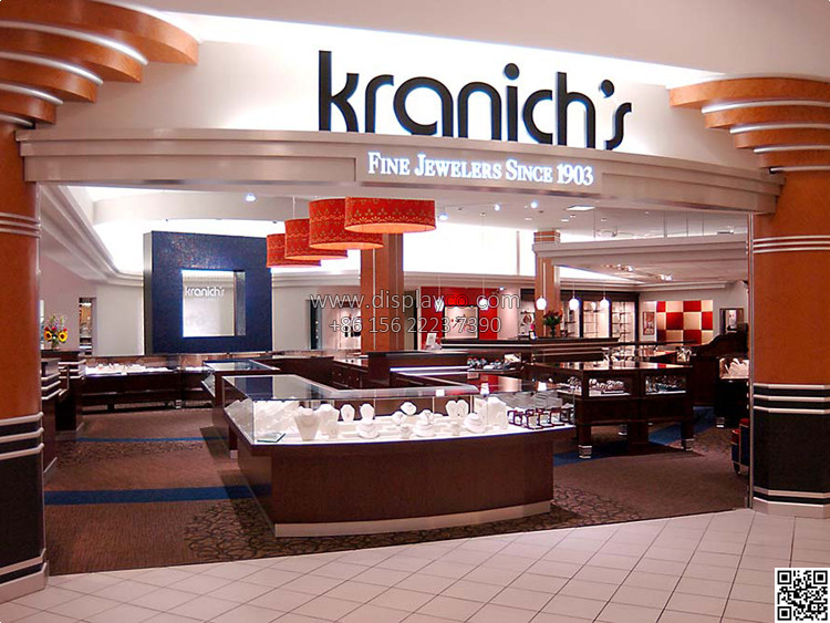 High quality jewelry display showcase,metal jewellery showcase