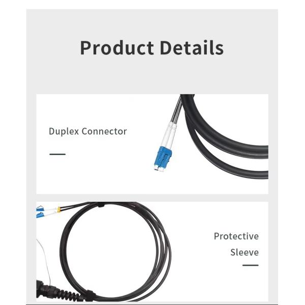 Waterproof UV Resistant 2-6 Core Military Fiber Optic Cable