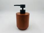 Natural OAK Wooden Bathroom Accessories Set Round Shape Black Pump Head