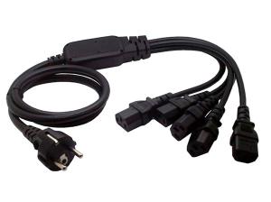 Wholesale European 3 Pin Male to 5X IEC 320 C13 Cord 1.5M from china suppliers