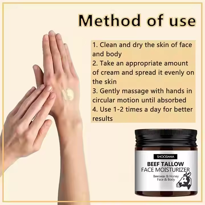 Private Label Grass Fed Beauty Skin Care Products Beef Tallow And Honey Moisturizing Skincare Face Body Moisturizer Cream Balm