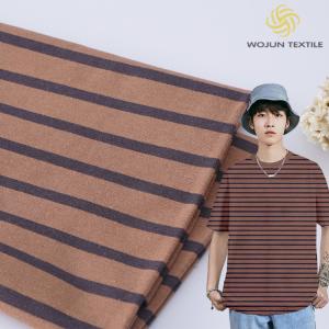 Wholesale 175cm 185gsm Red And Black Striped Fabric Elastic Cotton T Shirt Material from china suppliers