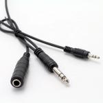 Splitter Male to Female 6.35mm 3.5mm TRS Jack Microphone Audio Cable