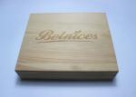 Custom Logo Wooden Wedding Photo Album Box , Wooden Photo Box With Hinged Lid /