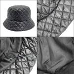 Winter Quilted Cotton Bucket Hat Solid Color All match Warm Hat
