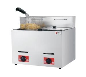 Wholesale Gas Powered 6L 6L Commercial Stainless Steel 2 Tanks Lpg Deep Fryer for Quick Cooking from china suppliers