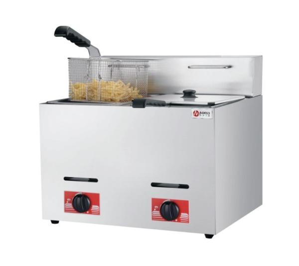 Gas Powered 6L 6L Commercial Stainless Steel 2 Tanks Lpg Deep Fryer for Quick
