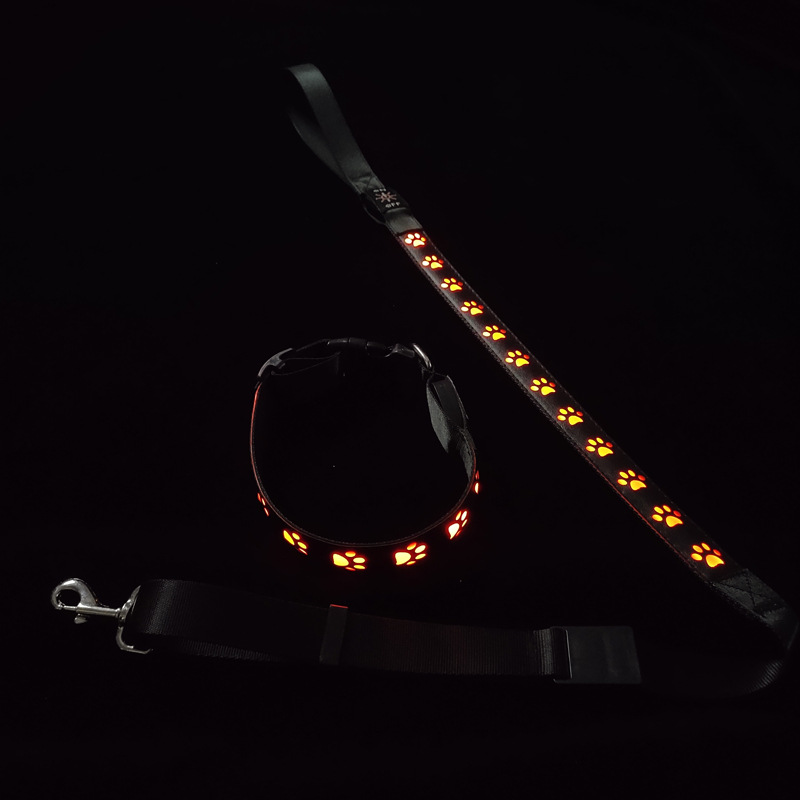 Pet Supplies LED Dog Collar with Custom Logo USB Rechargeable Flashing Modes Slow Flash
