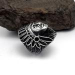 Vintage Old Titanium Stainless Steel Men's Ring Engrave Indian (SA387)