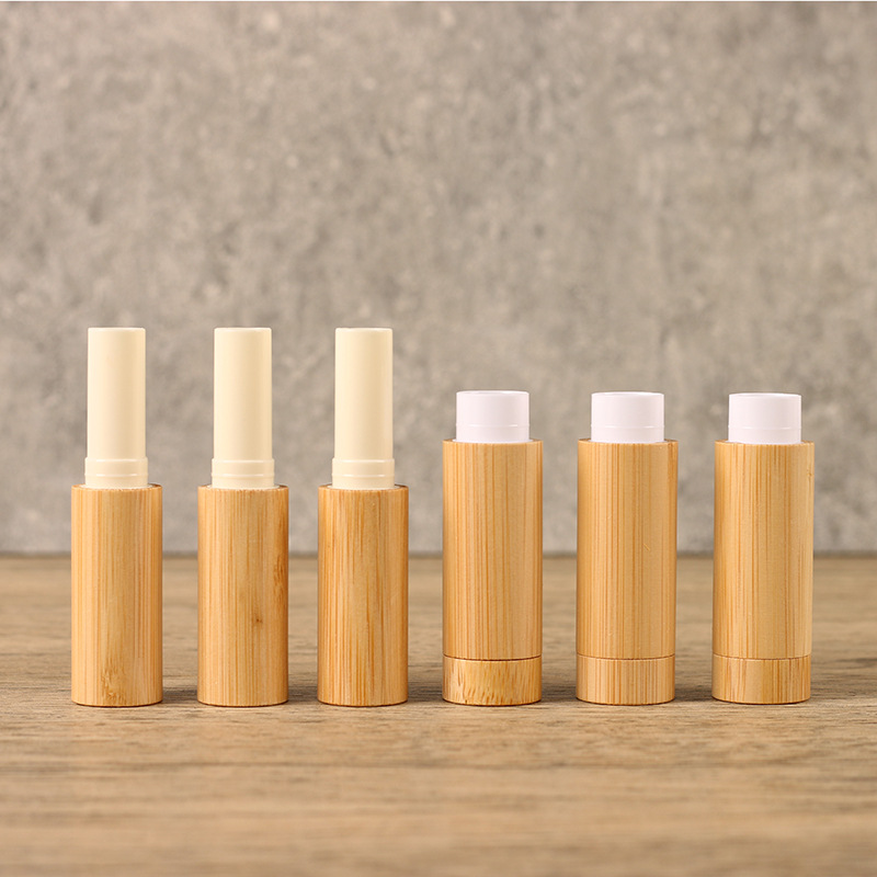 Custom Logo Bamboo Twist up Lipstick Tubes 5g Eco Friendly Empty Mini Unique Lip Balm Tube with Customized Accepted