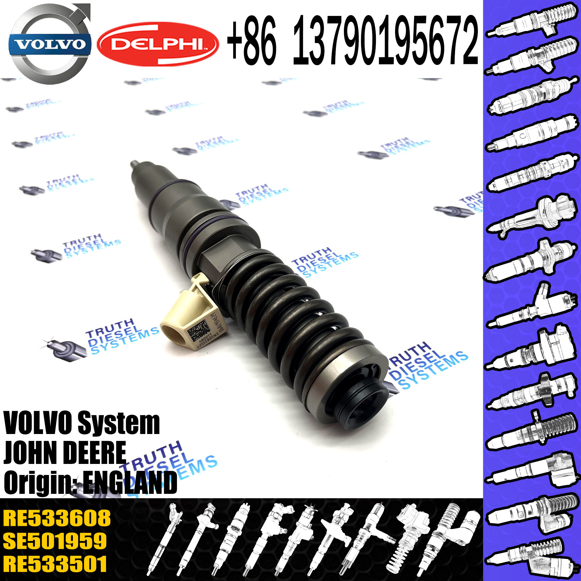 New Diesel Fuel Injector RE533608 BEBE4C12101 RE533608
