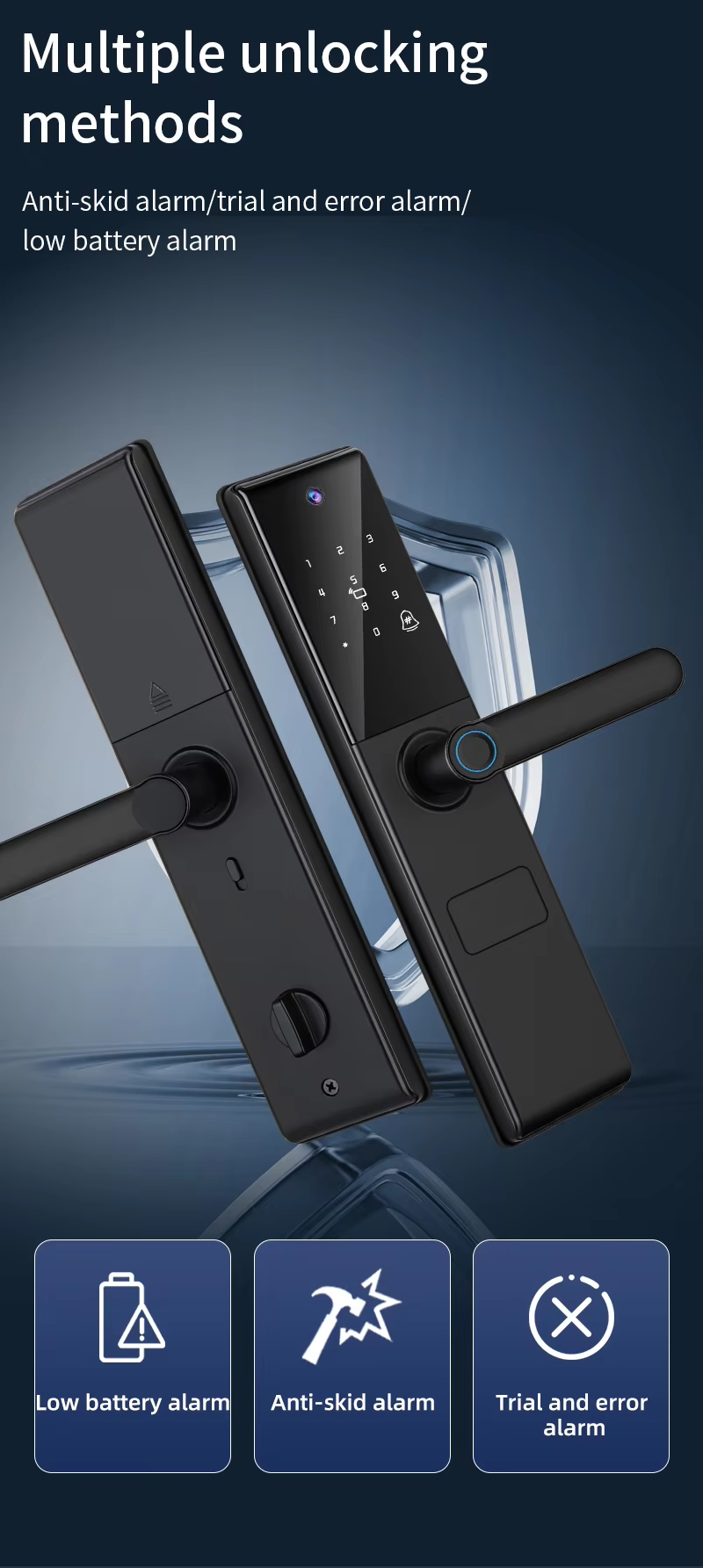 Tuya Wifi Camera Fingerprint Code Card Key Multi-unlock Way S829Max Smart Door Lock