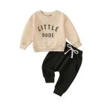 Children'S Letter Print Long Sleeved Clothes Two Piece