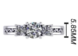 Wholesale 0.8ct 14k Solid Gold Jewellery , Prong Setting RD5.85mm Diamond Three Stone Ring from china suppliers