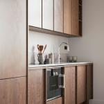 Modern Apartment Frame-line Door Panel Wooden Veneer Matt Lacquer Kitchen