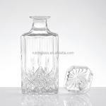 Beverage Industrial Luxury Emboss Square Whisky Glass Bottles with Sophisticated
