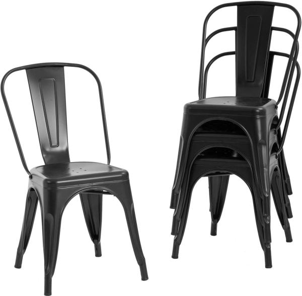 34.4 Inch Height Stackable Metal Restaurant Chairs Metal Kitchen Chair Support