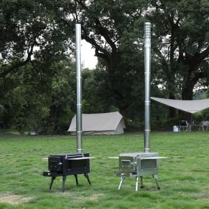 Wholesale Titanium Tent Wood Stove Oven Folding Portable Log Winter Camping Foldable Ultra Light Hiking Cooking Bbq Chimney from china suppliers