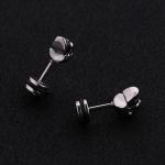Fashion punk style Halloween skull head stud earrings stainless steel plating