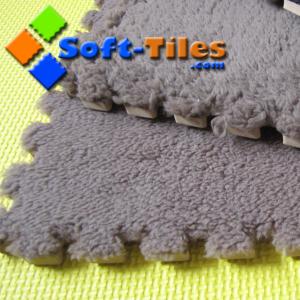 Wholesale 3/8&quot; Thick Eva Brown Plush Carpet Tiles Long Hair Anti Slip from china suppliers
