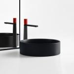 Ceramic Round Matte Black Bathroom Vessel Sink