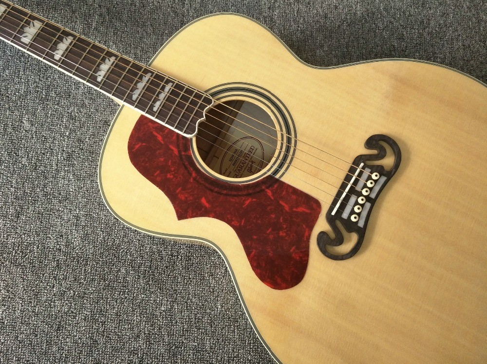 Left hand Acoustic Guitar 43 inches SJ200 Maple Acoustic Guitar Back / Side Tiger Stripes