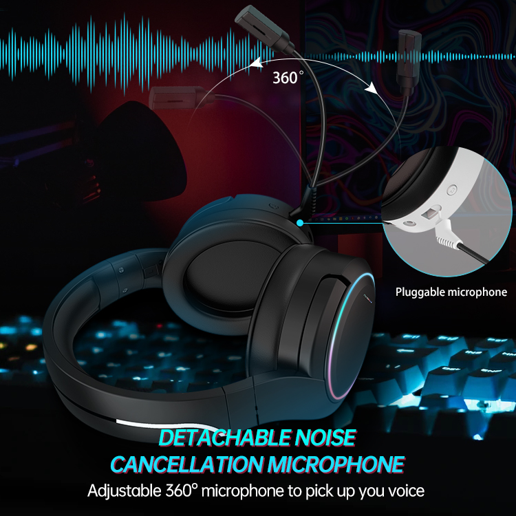 2.4G Laptop Wireless Gaming Headphones RGB Audifonos Gamers With Mic For PS4 PS5