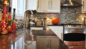 Wholesale Coffee Brown Granite Kitchen Stone Slab Countertop Table Top Polished Brushed from china suppliers
