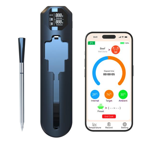 820FT Smart Wireless Meat Thermometer for Kitchen Cooking Outdoor Grilling