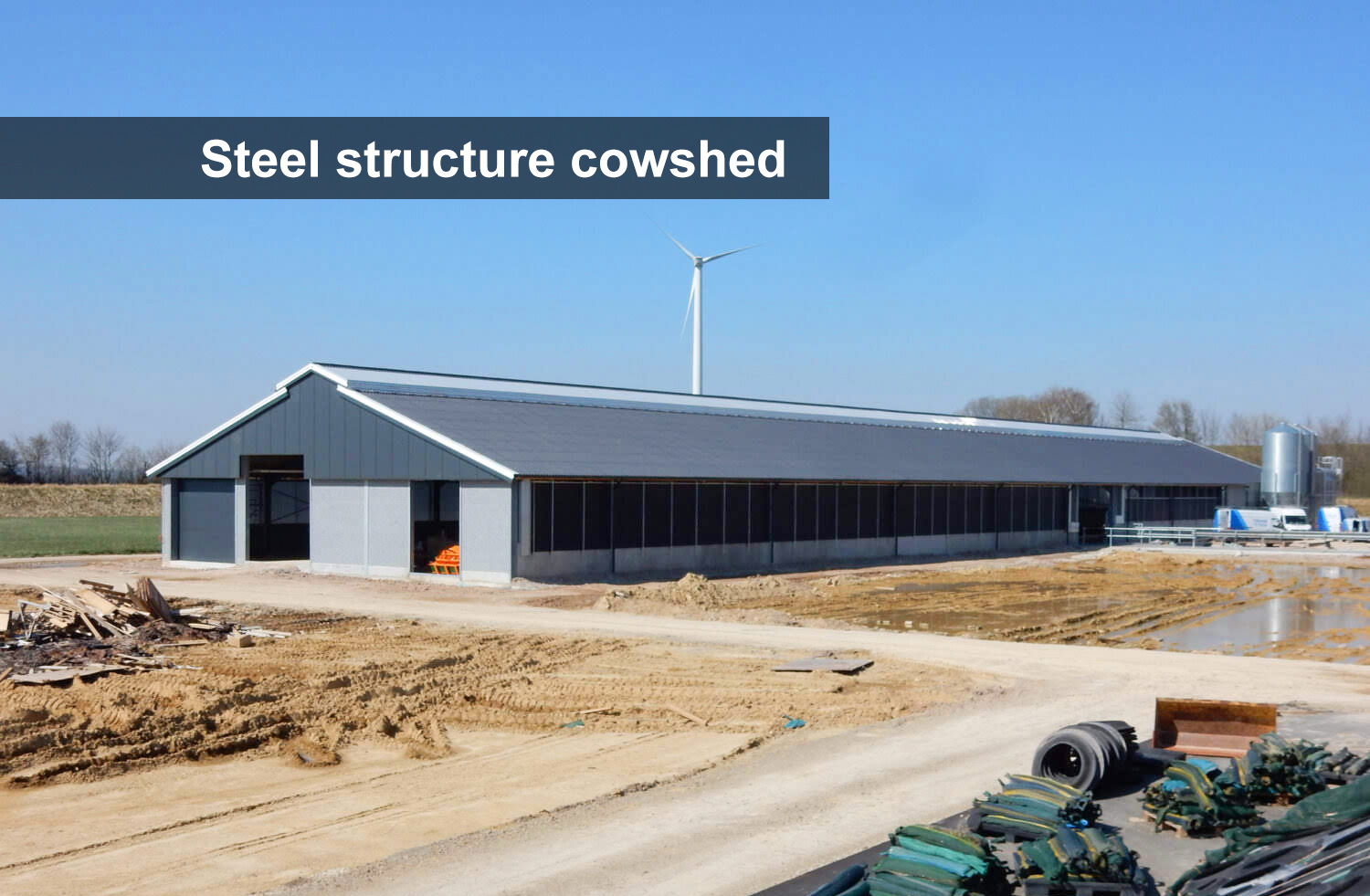 Painted Prefabricated Cow Shed Steel Structural Fabrication Construction For Horse Stable
