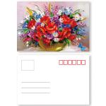 Beautiful Flower Design 3D lenticular postcard printing PET/ PP Landscape