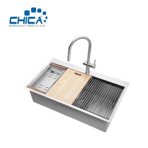 Wholesale 30x22x10cm Hot Sale Single Bowl Handmade House Kitchen Sinks Cheap Stainless Steel Kitchen Sinks With Faucet from china suppliers