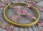 Embroidered Tulle Multi Colored Lace Fabric Pink Peach Blossom Floral Flower