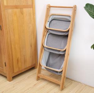 Wholesale Washing 3 Layer Oxford Bamboo Laundry Hamper With Stand from china suppliers