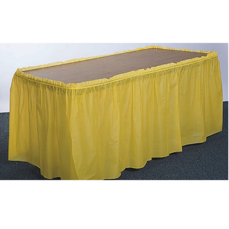 Odorless Disposable Plastic Table Skirts For Birthday Party / Business Convention
