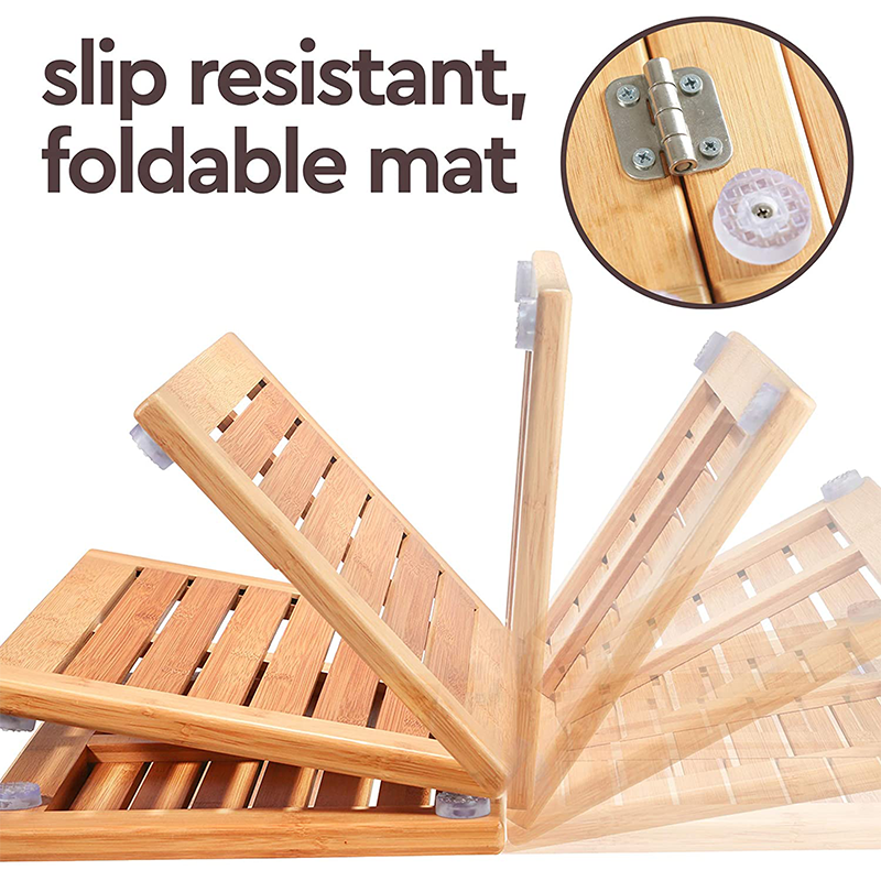100% Natural Bamboo Floor Mat Bathroom For Shower Waterproof