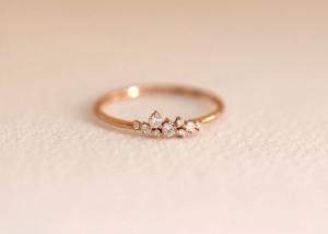 Wholesale Solid 14K Real Diamond Jewellery Ring Brilliant Cut ODM For Anniversary from china suppliers