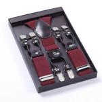 Elastic Black Leather Suspenders Mens Fashion 3.5cm Width