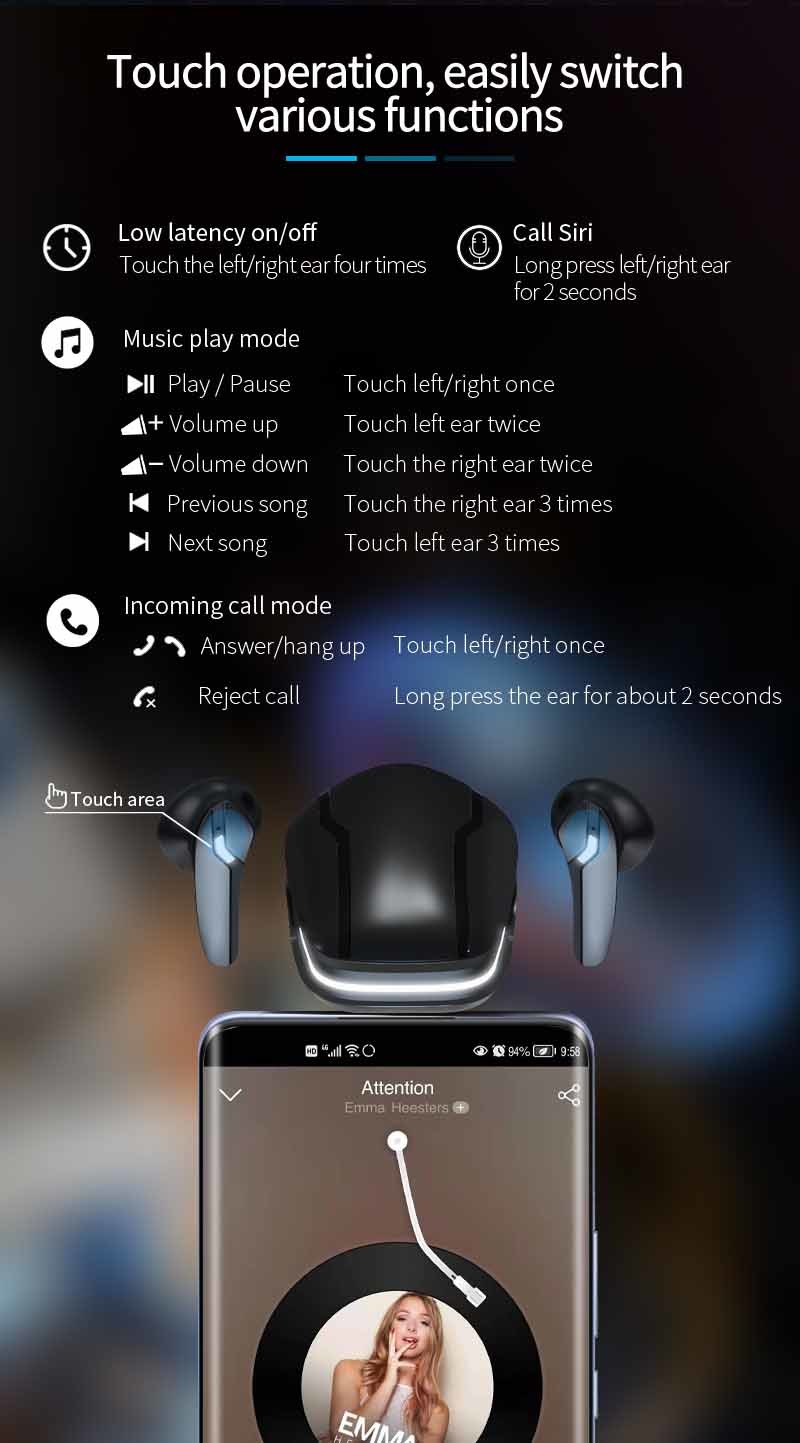ENC Active Noise Cancelling Earbuds Waterproof Earbuds For Swimming