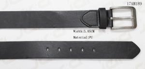 Wholesale Classic Mens Pin Buckle Casual Black Belt With Old Silver Buckle , Oval Holes In The Tip from china suppliers