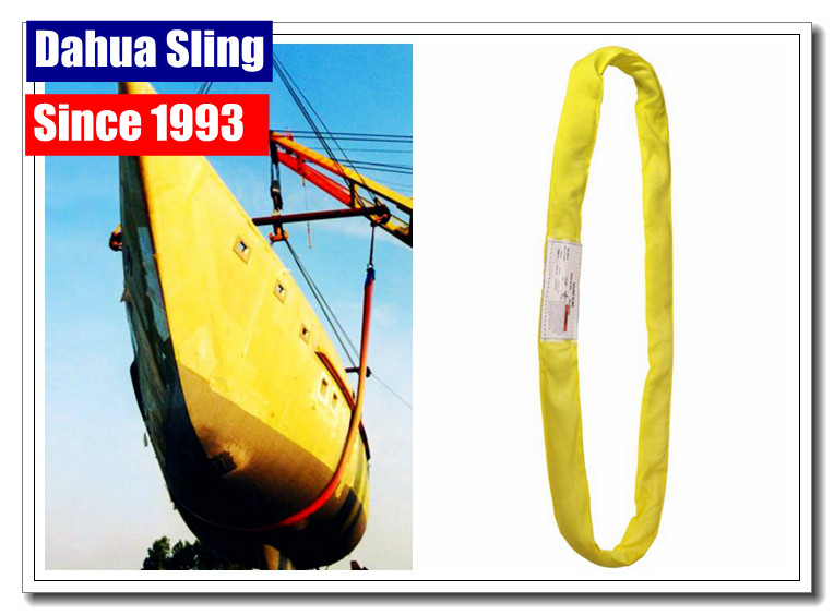 Yellow Synthetic Fibre Endless Round Slings Flat Straps 3000kg En1492-2