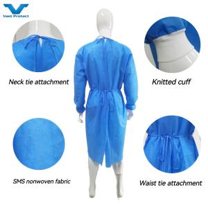 Wholesale Breathable Blue Surgical Gown Hypo Allergenic SMS Fabric VASTPROTECT-501 Adult Round Neck from china suppliers