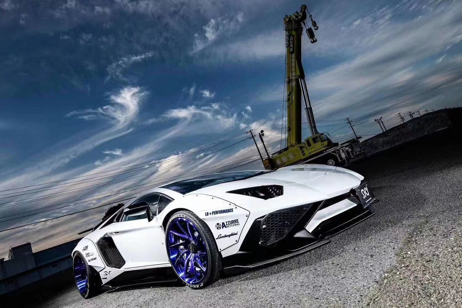 For Lamborghini Aventador LP700 Carbon Fiber Body Kit LP700 Upgraded LB-style Side Skirt Spoiler Wheel Arch