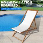 Beach Sling Chairs Set Outdoor Folding Portable Beach Chairs With Solid Wooden